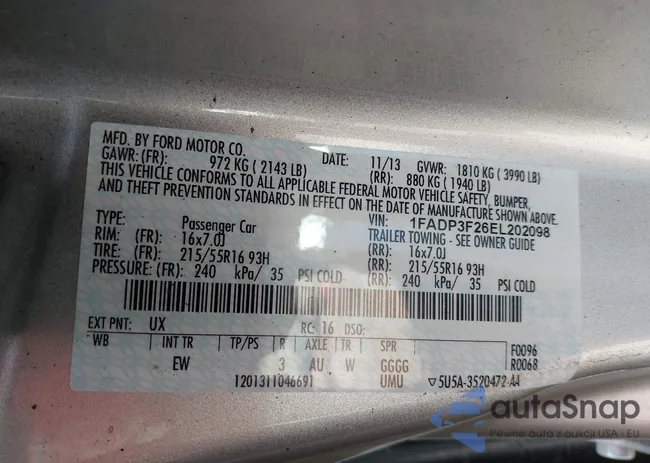 1FADP3F26EL202098: 44496026