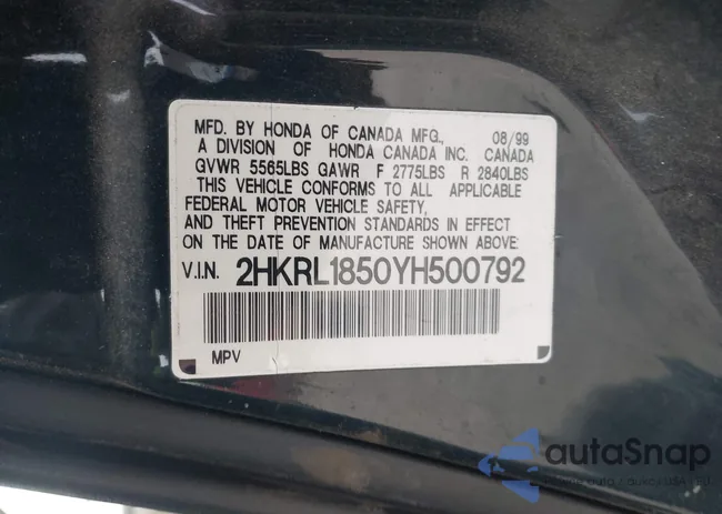 2HKRL1850YH500792: 44496042