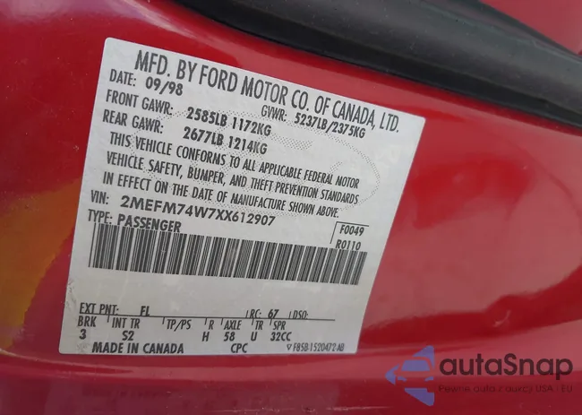 2MEFM74W7XX612907: 44496092