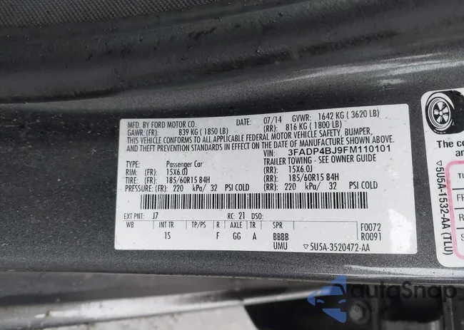 3FADP4BJ9FM110101: 44495423