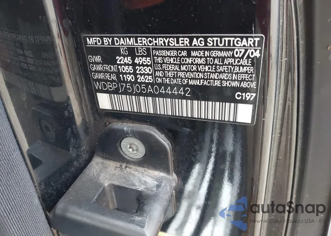 WDBPJ75J05A044442: 44495649