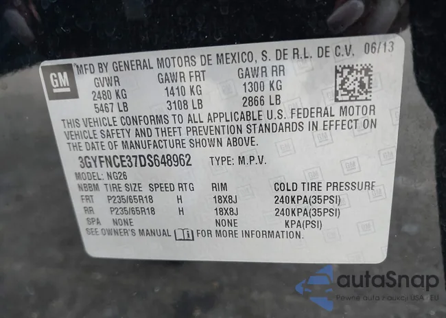 3GYFNCE37DS648962: 44496718