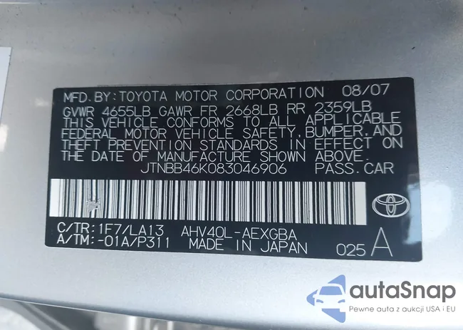 JTNBB46K083046906: 44496751