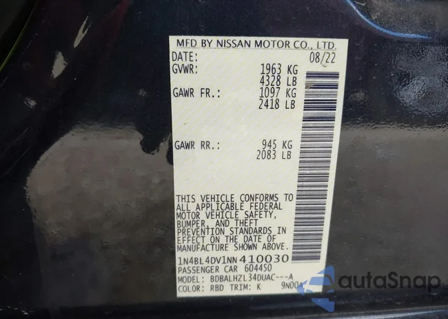 1N4BL4DV1NN410030: 44496776