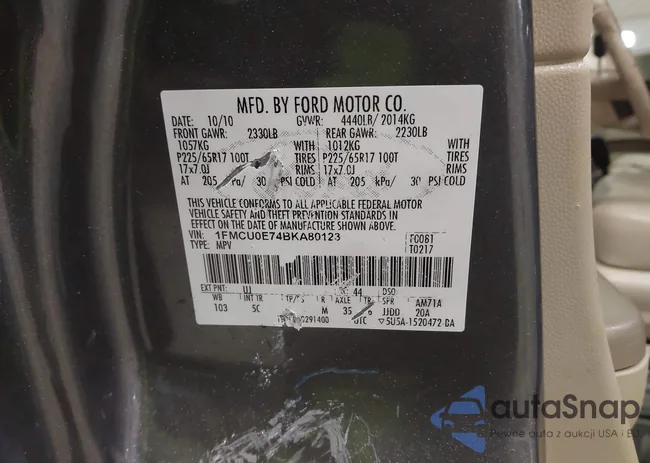 1FMCU0E74BKA80123: 44496827