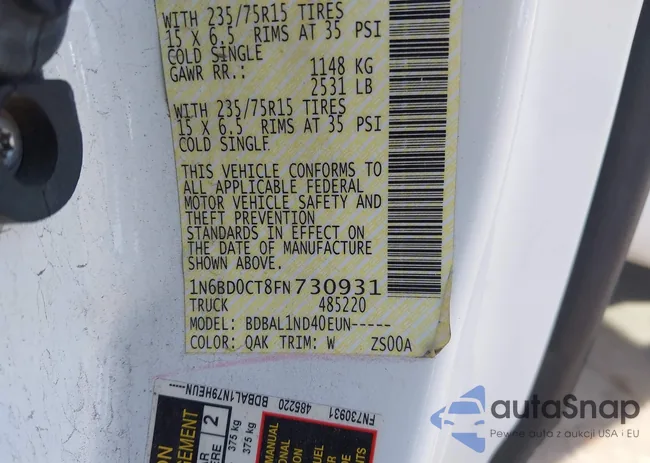 1N6BD0CT8FN730931: 44496883