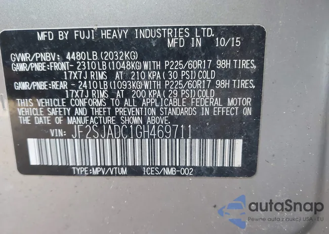 JF2SJADC1GH469711: 44496884