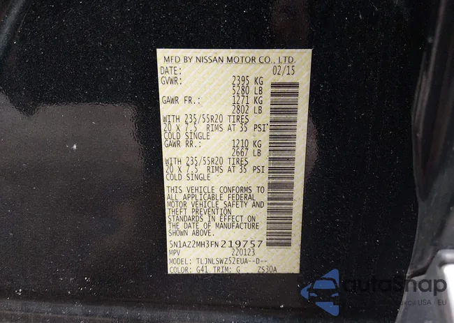 5N1AZ2MH3FN219757: 44497146