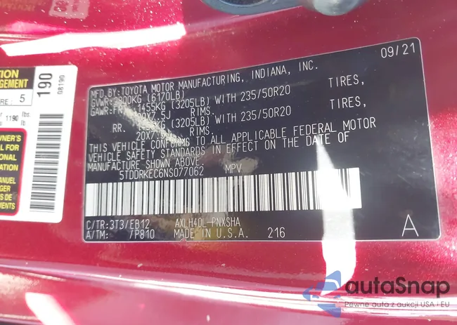 5TDDRKEC6NS077062: 44496281