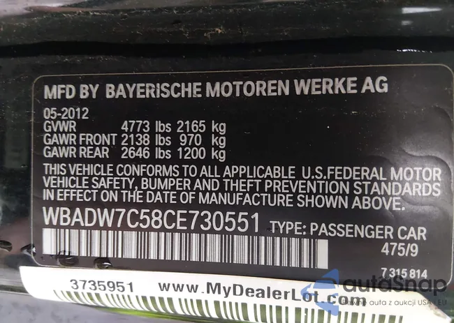 WBADW7C58CE730551: 44496296