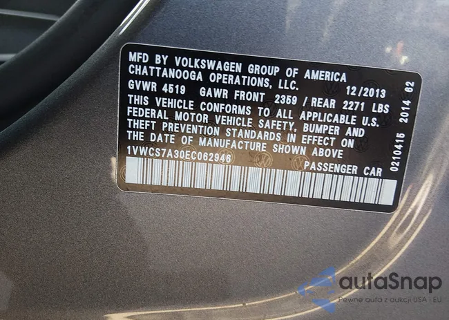 1VWCS7A30EC062946: 44496331