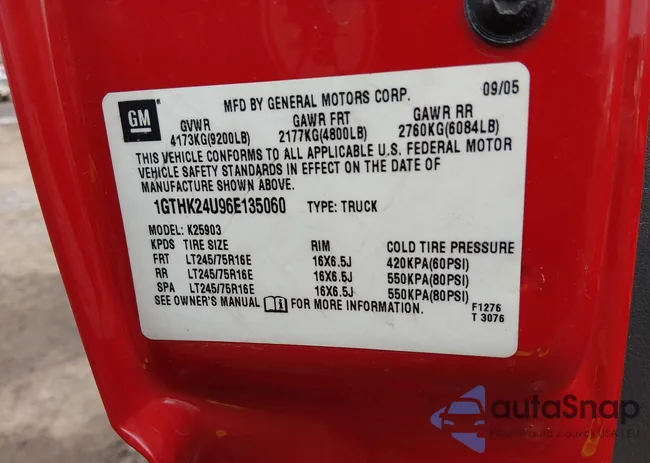 1GTHK24U96E135060: 44496356