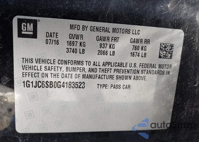 1G1JC6SB0G4183523: 44496425