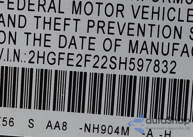 2HGFE2F22SH597832: 44496450