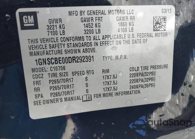 1GNSCBE00DR292391: 44496487