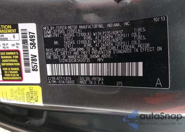 5TDYK3DC9ES420735: 44496494