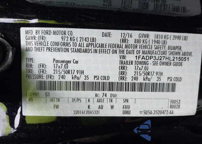 1FADP3J27HL215051: 44496556