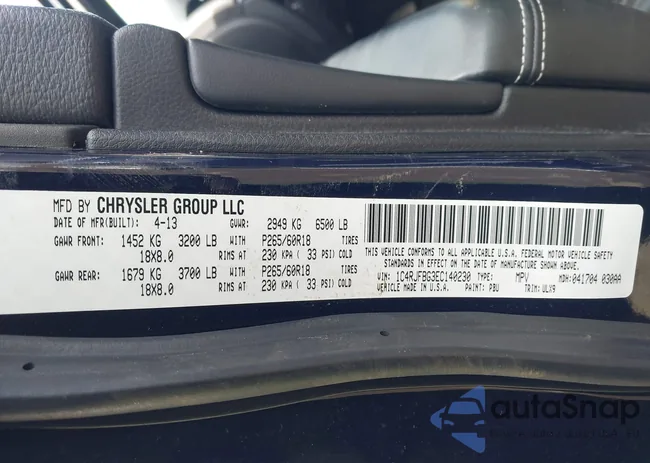 1C4RJFBG3EC140230: 44496557