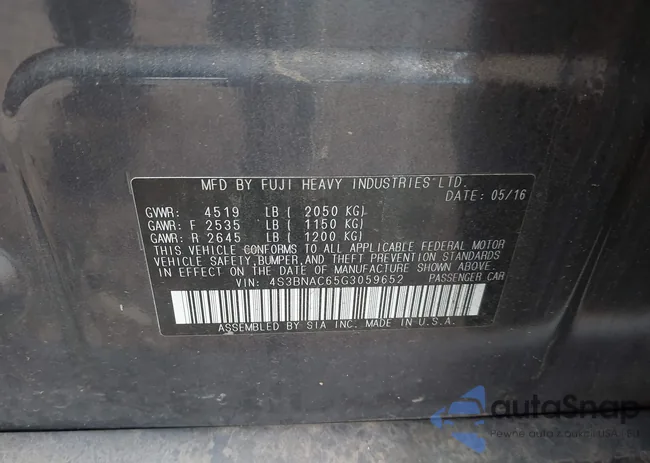 4S3BNAC65G3059652: 44496635