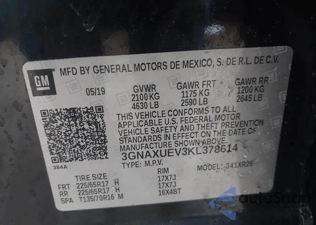 3GNAXUEV3KL378614: 44497705