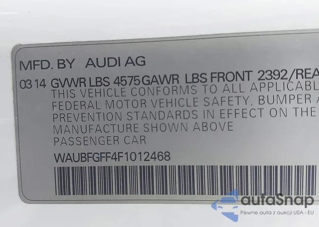 WAUBFGFF4F1012468: 44497811