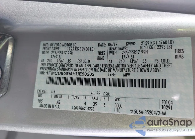 1FMCU9GD4HUE50202: 44497883