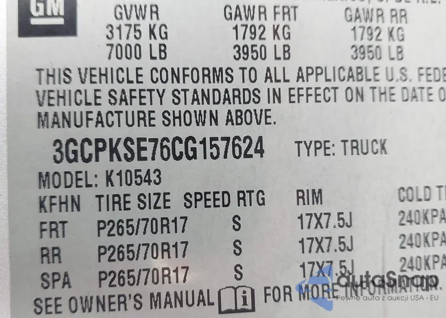 3GCPKSE76CG157624: 44497894