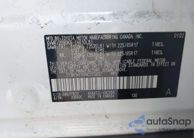 2T3H1RFVXNC175657: 44497932