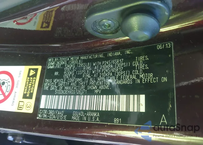 5TDZK3EHXDS126371: 44498227