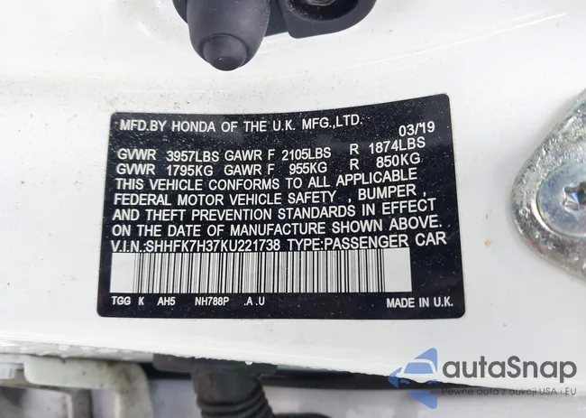 SHHFK7H37KU221738: 44497301