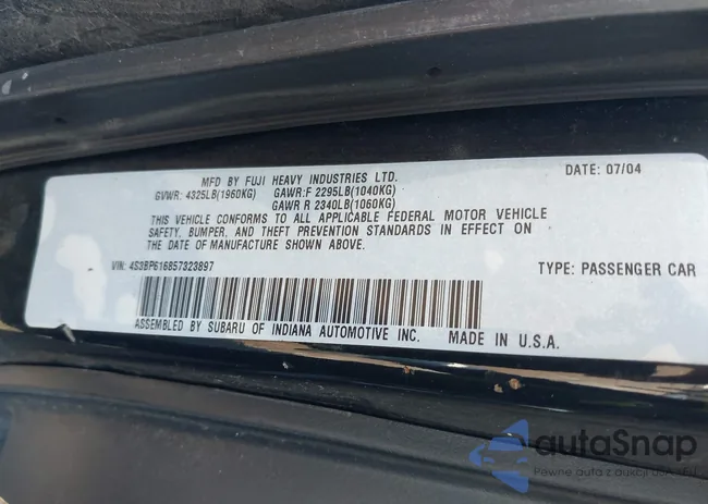 4S3BP616857323897: 44497342