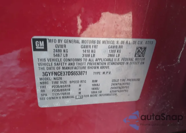 3GYFNCE37DS653871: 44497345