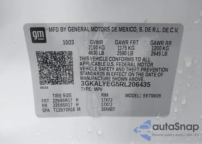 3GKALYEG5RL206435: 44497534