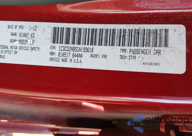 1C3CDZAB5CN193618: 44497614