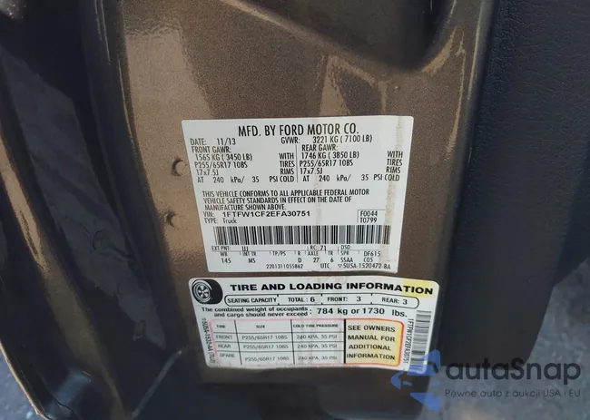 1FTFW1CF2EFA30751: 44498675