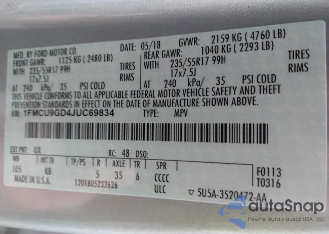 1FMCU9GD4JUC69834: 44498692