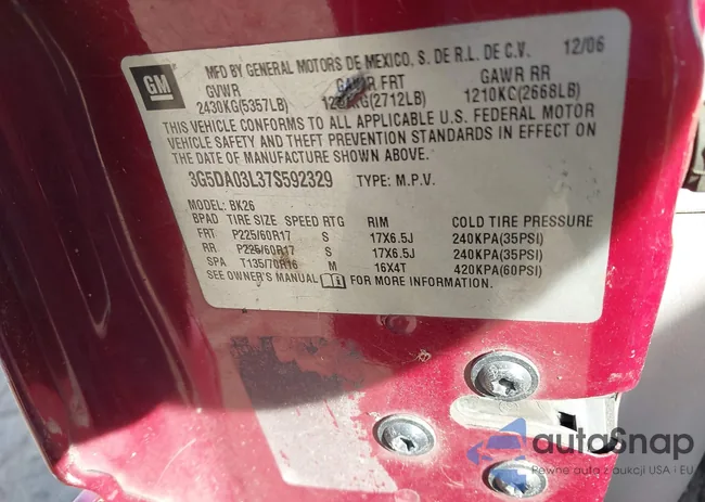 3G5DA03L37S592329: 44498754