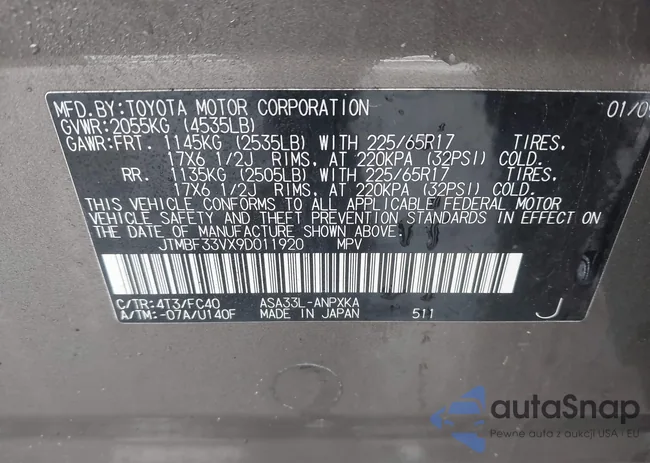 JTMBF33VX9D011920: 44498862