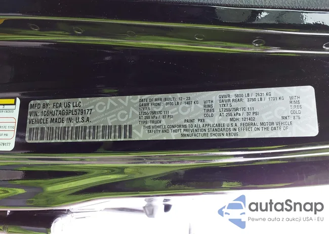 1C6HJTAG9PL579177: 44498899