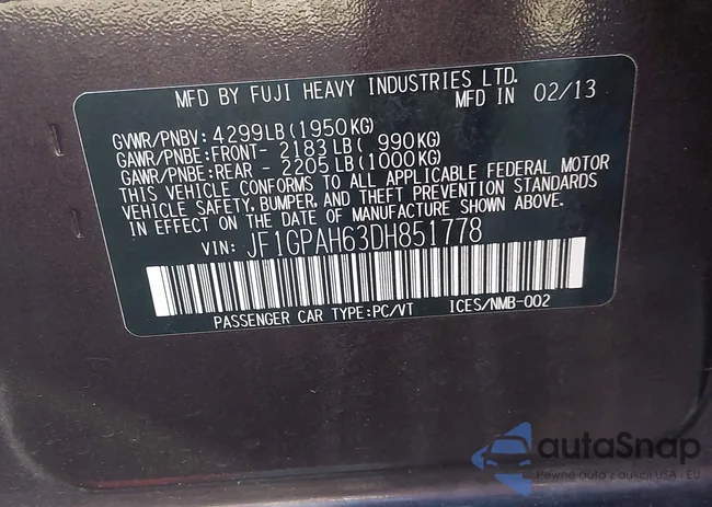 JF1GPAH63DH851778: 44499030