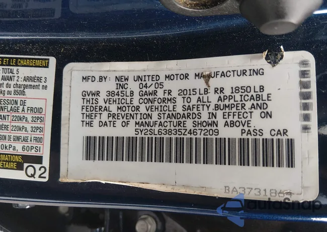 5Y2SL63835Z467209: 44499076