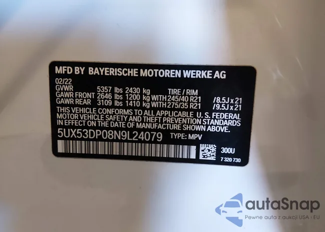 5UX53DP08N9L24079: 44499220