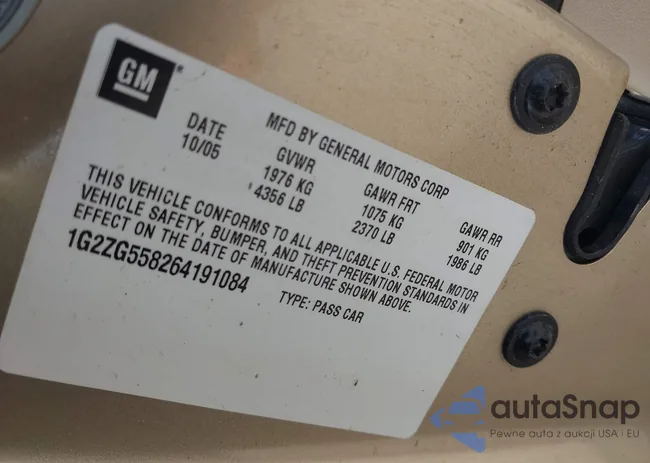 1G2ZG558264191084: 44498472