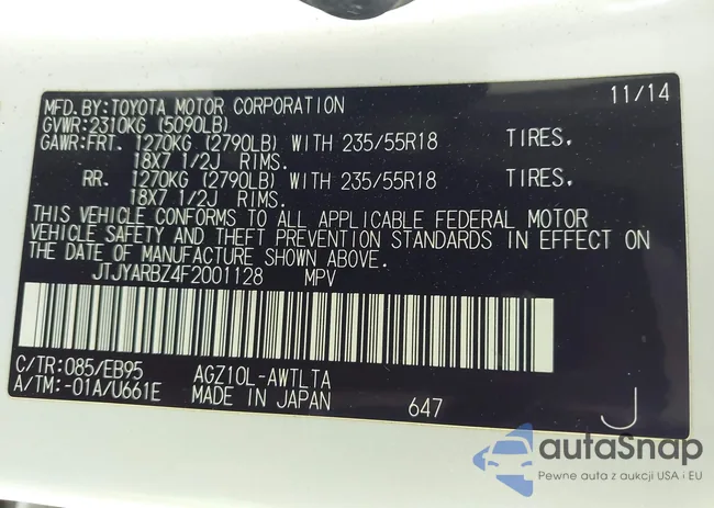 JTJYARBZ4F2001128: 44498550