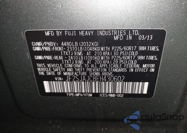 JF2SJAJC8EH430602: 44499682
