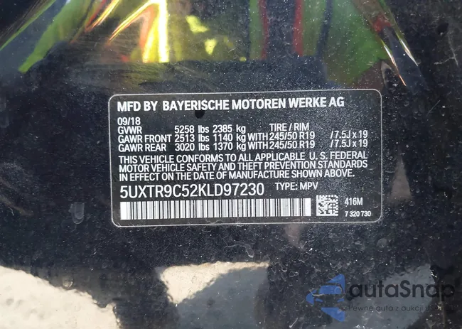 5UXTR9C52KLD97230: 44499952