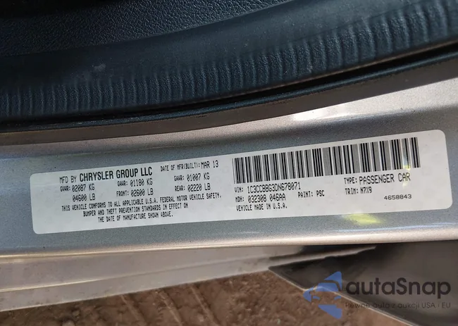 1C3CCBBG3DN678071: 44500064