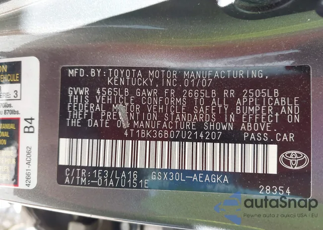 4T1BK36B07U214207: 44499564