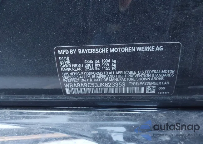 WBA8A9C53JK623353: 44499588