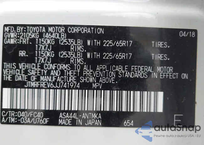 JTMRFREV6JJ741974: 44499610